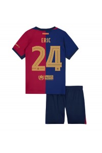 Barcelona Eric Garcia #24 Jalkapallovaatteet Lasten Kotipeliasu 2024-25 Lyhythihainen (+ Lyhyet housut)